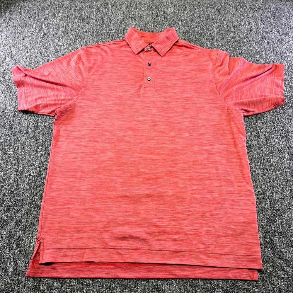 FootJoy FJ Polo Shirt Mens Large Heather Red Short Sleeve Performance Tennis